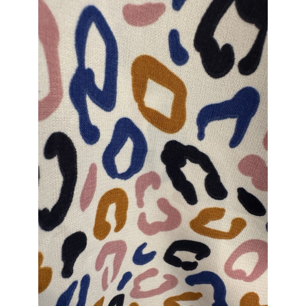 Mary Square Womens Long Sleeve Multicolored Cheetah Print Blouse Mock Neck Sz L - Picture 5 of 7